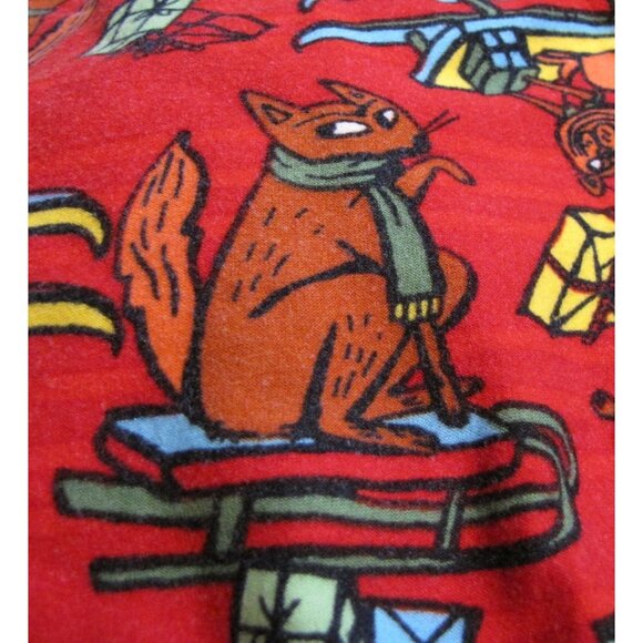 LuLaRoe TC2 Red Christmas Leggings Foxes Sleds Gifts - Picture 2 of 3